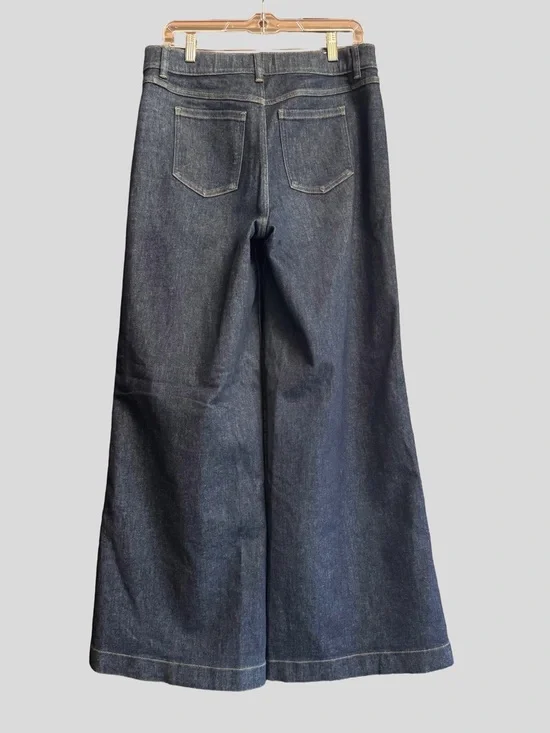 SPANX Pull On Wide Leg Jeans in Undone Indigo Size Large - Picture 5 of 7